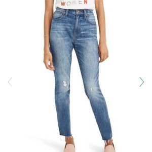 Madewell high rise slim boyfriend jeans!